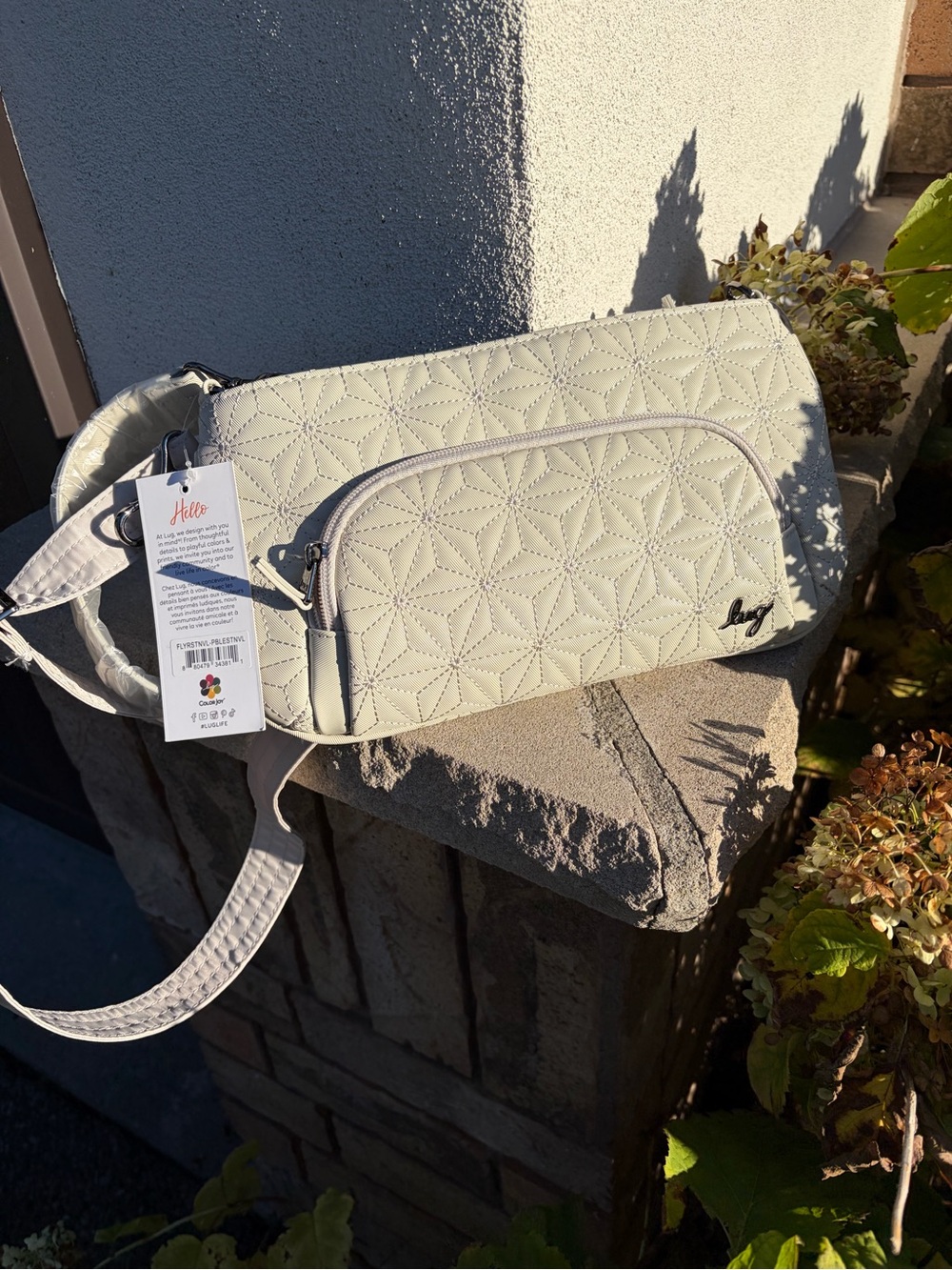 NWT Lug Flyer Satin Luxe VL Convertible Crossbody Bag in Pebble
